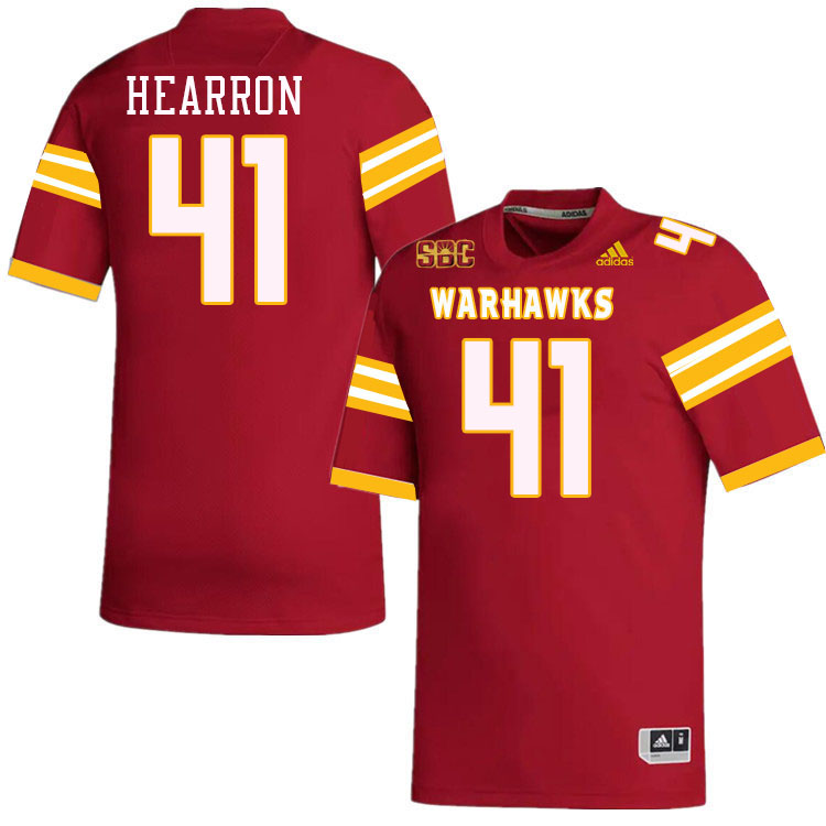 #41 Hutson Hearron Louisiana-Monroe Warhawks College Football Jerseys Stitched-Red